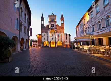 The medieval town hall of Pordenone in the Friuli Venezia Giulia Region is the symbol of the city. Italy Stock Photo