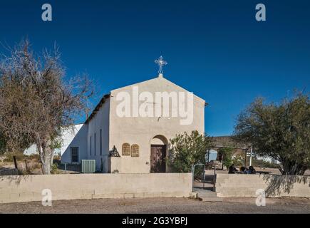 Saint Theresa Church in village of Candelaria, Big Bend Country, Texas, USA Stock Photo