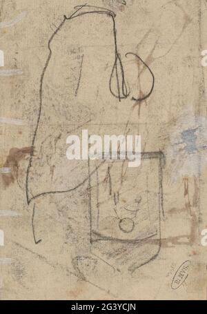 Figure studies. Among other things a woman in a cloak or shawl. Stock Photo