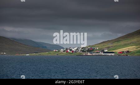 Village with colorful houses in the Faroe Islands Stock Photo