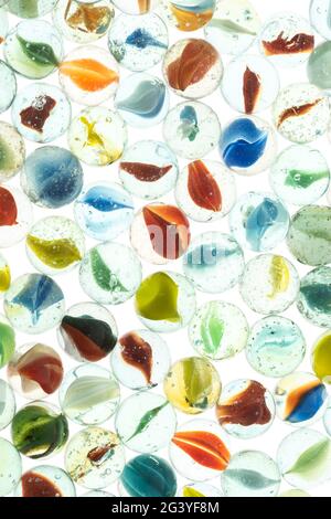 coloured glass marbles Stock Photo