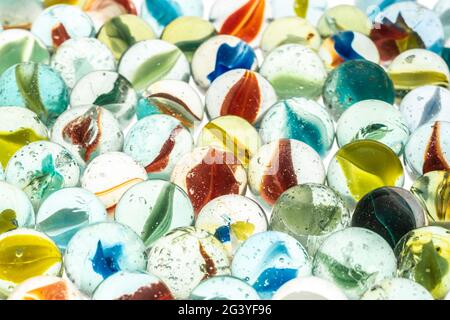 coloured glass marbles Stock Photo