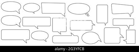 Speech bubble, speech balloon, chat bubble line art vector icon for apps and websites Stock Vector