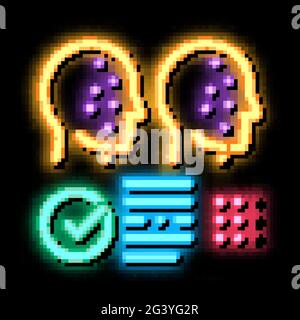 deepfake settings neon glow icon illustration Stock Vector