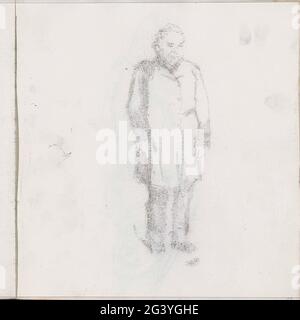 Abklatsch of the chalk drawing on leaf 17 verso. Leaf 18 Recto from sketchbook IX with 28 sheets. Stock Photo