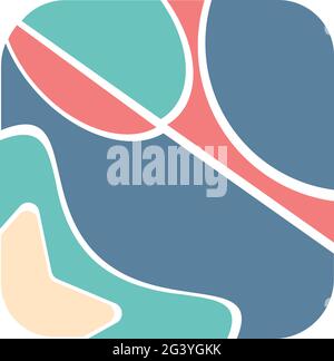 abstract square random colorful blotch. Round Corners Organic Blotch of colorful shapes. Splat Drop of liquid fluid Pebble stone silhouette Ink stain Stock Vector