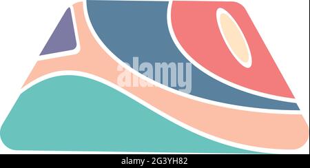 abstract trapezoid shape random colorful blotch. Round Corners Organic Blotch of colorful shapes. Splat Drop of liquid fluid Pebble stone silhouette. Stock Vector
