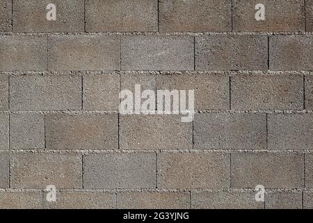 Wall made of concrete blocks Stock Photo