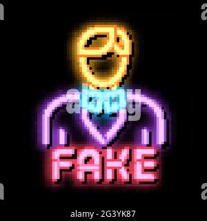 Fake Man Identity neon glow icon illustration Stock Vector Image & Art ...