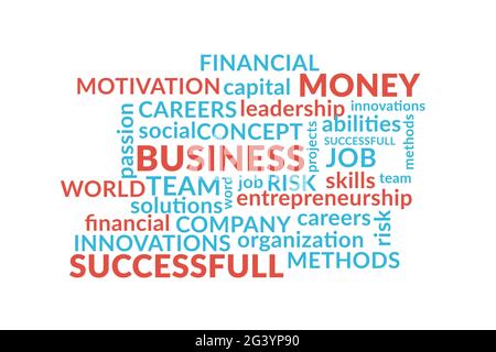 Business words cloud on white background. Business concept Stock Photo