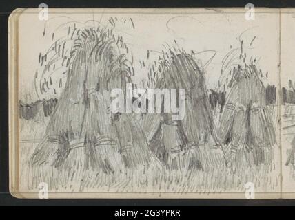 Korsochoven on a field. Leaf 13 Verso from a sketchbook with 27 sheets. Stock Photo