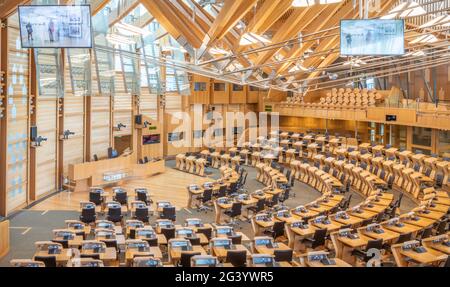 Scottish Parliament Debating Chamber Stock Photo