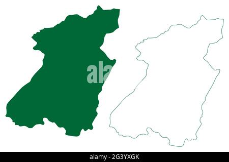 Kohima district (Nagaland State, Republic of India) map vector ...