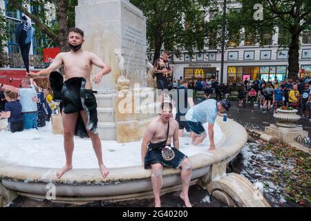 Scottish Fans & The Tartan Army came down to London to support their National Team against their match with England on Friday Stock Photo