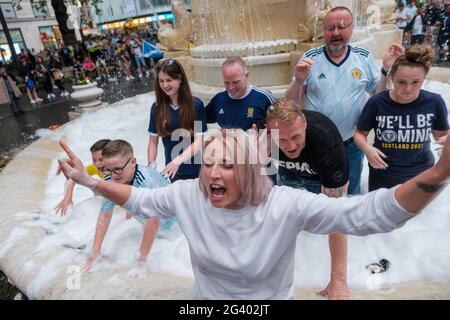 Scottish Fans & The Tartan Army came down to London to support their National Team against their match with England on Friday Stock Photo