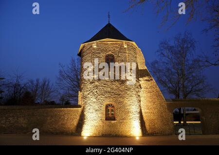 City wall in the evening, Xanten, Lower Rhine, North Rhine-Westphalia, Germany, Europe Stock Photo