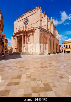 Cathedral in Ciutadella, Menorca or Minorca, Balearic Islands, Spain Stock Photo