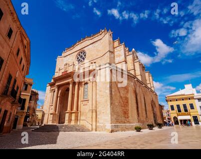 Cathedral in Ciutadella, Menorca or Minorca, Balearic Islands, Spain Stock Photo