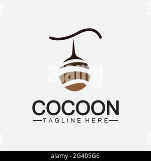 Cocoon logo vector illustration design template Stock Vector