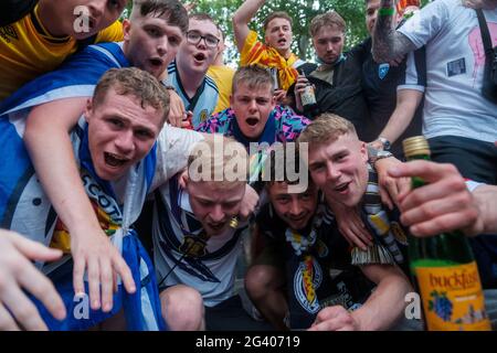 Scottish Fans & The Tartan Army came down to London to support their National Team against their match with England on Friday Stock Photo