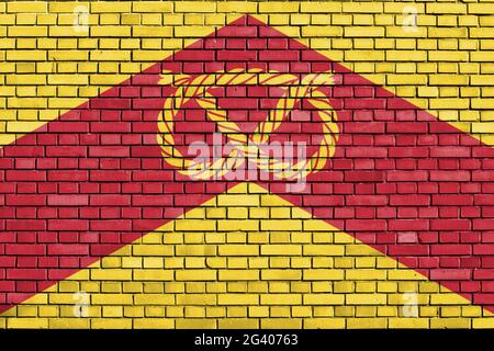 Flag of Staffordshire painted on brick wall Stock Photo