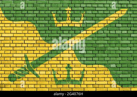 Flag of Marden painted on brick wall Stock Photo