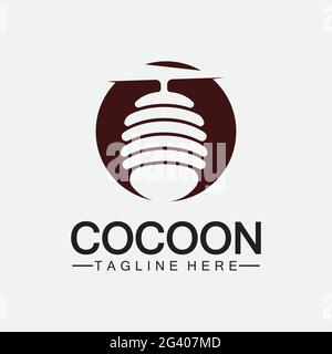 Cocoon logo vector illustration design template Stock Vector