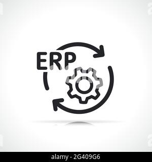 enterprise resource planing line icon Stock Vector