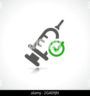 vaccination or vaccine done icon isolated design Stock Vector