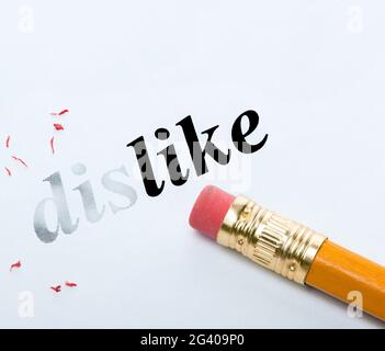 Word dislike and like Stock Photo