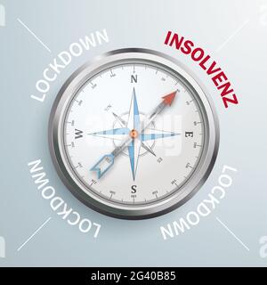 Compass Neu Insolvenz Lockdown Stock Photo