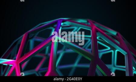 Rainbow glass composition, 3d rendering. Computer generated abstract background Stock Photo