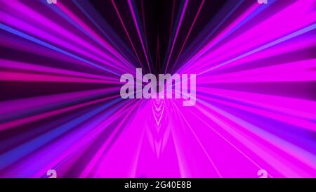 Colorful tunnel with lines, computer generated. 3d rendering abstract background. Flight inside a stript corridor Stock Photo