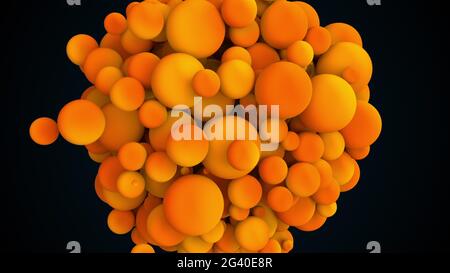 Random multicolored spheres. Computer generated abstract form of large and small balls. 3d rendering background Stock Photo