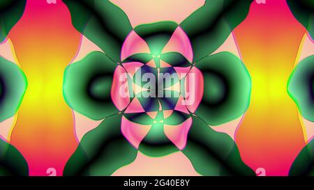 Computer generated psychedelic background from colorful spots. 3D rendering of fusion of shape and color Stock Photo