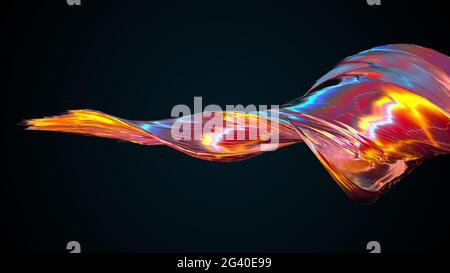 Twisting a textured shape, computer generated. 3d rendering of abstract background Stock Photo