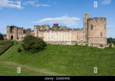 View of the Castle in Alnwick Stock Photo