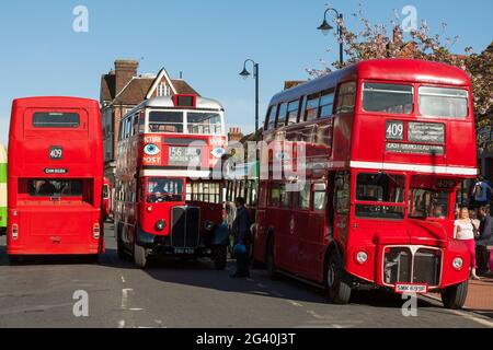 Vintage Bus Rally in East Grinstead West Sussex Stock Photo