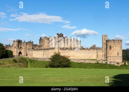 View of the Castle in Alnwick Stock Photo