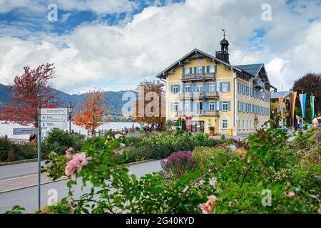 Town hall of Tegernsee, Tegernsee, Upper Bavaria, Bavaria, Germany Stock Photo