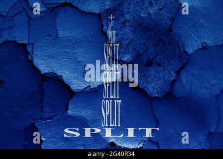 Flag of Split painted on cracked wall Stock Photo - Alamy