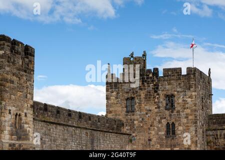 View of the Castle in Alnwick Stock Photo