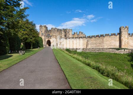 View of the Castle in Alnwick Stock Photo