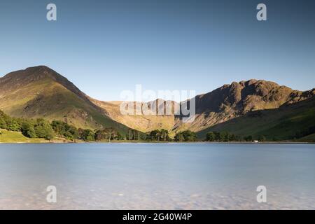 Lake District, UK. 15 June 2021. Buttermere water looking towards Great Gable. Stock Photo