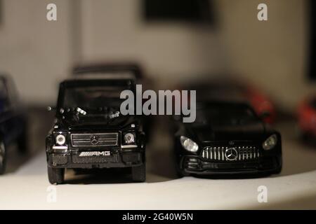 big cool collection of baby cars close up Stock Photo