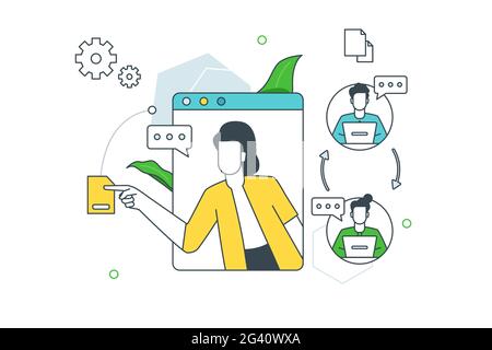 Communication and synchronization of team Stock Vector