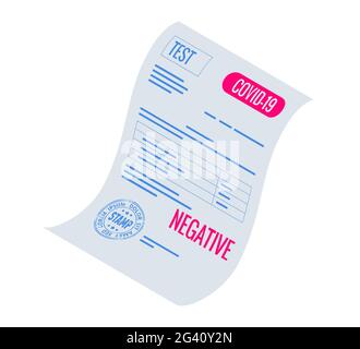 Isometric Negative test result by using rapid test device for COVID-19, novel coronavirus 2019 Stock Vector