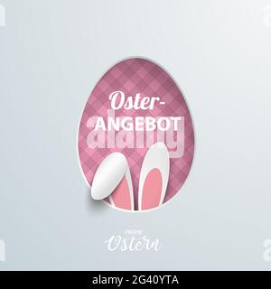 Easter Egg Hole Hare Ears Osterangebot Stock Photo