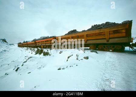 Iron Ore Shipped by Railroad. #480.9 Stock Photo