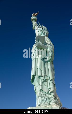 LAS VEGAS, NEVADA, USA - AUGUST 1 : View of the Replica Statue of Liberty at New York New York hotel and casino in Las Vegas Nev Stock Photo